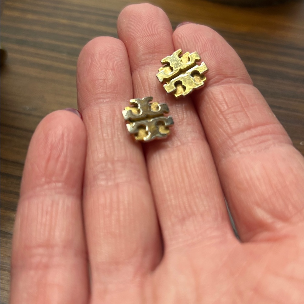 Tory Burch Gold Plated Stud Earrings - Picture 3 of 6